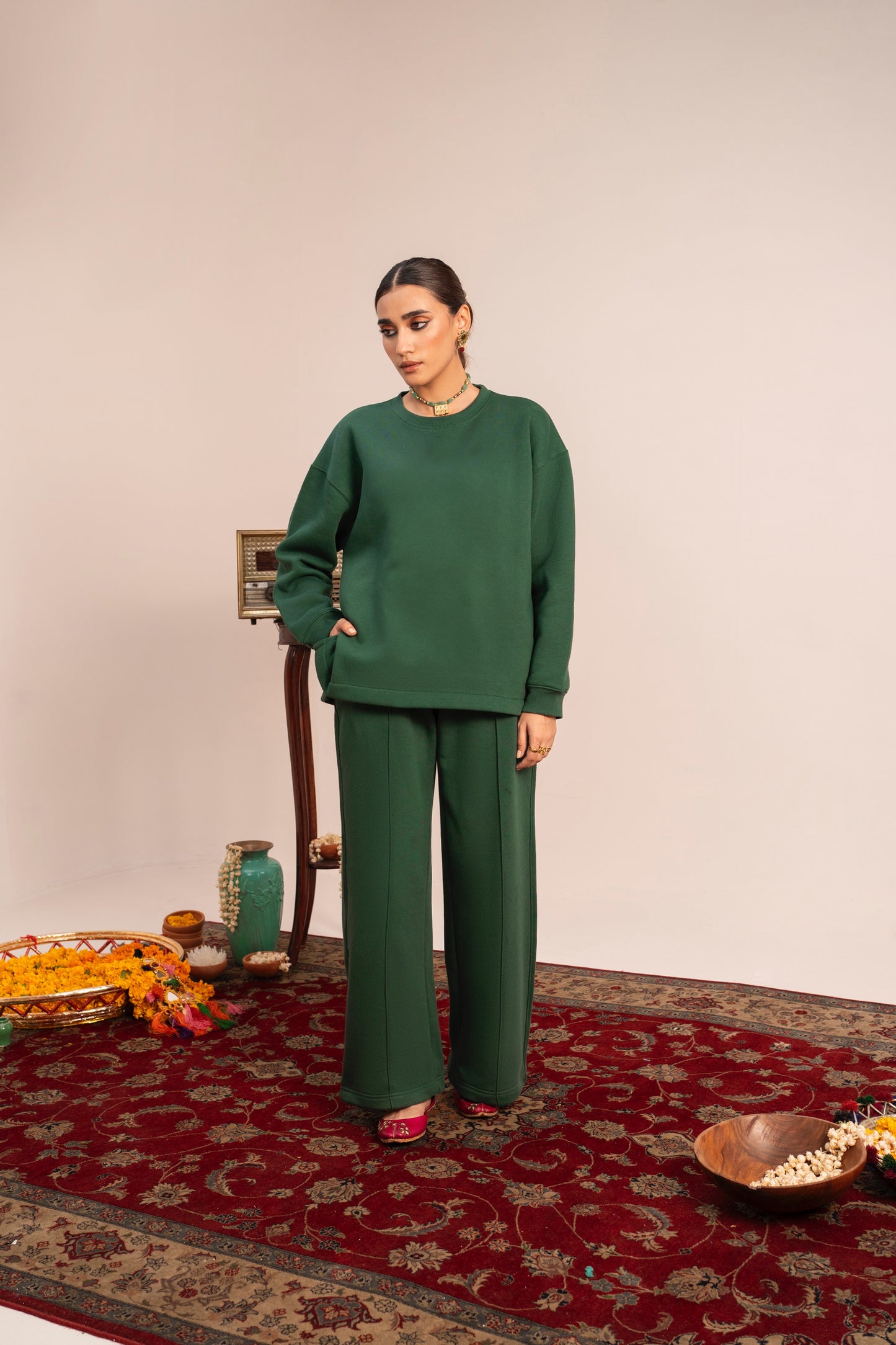 Green Hi-Lo Blank Sweatshirt