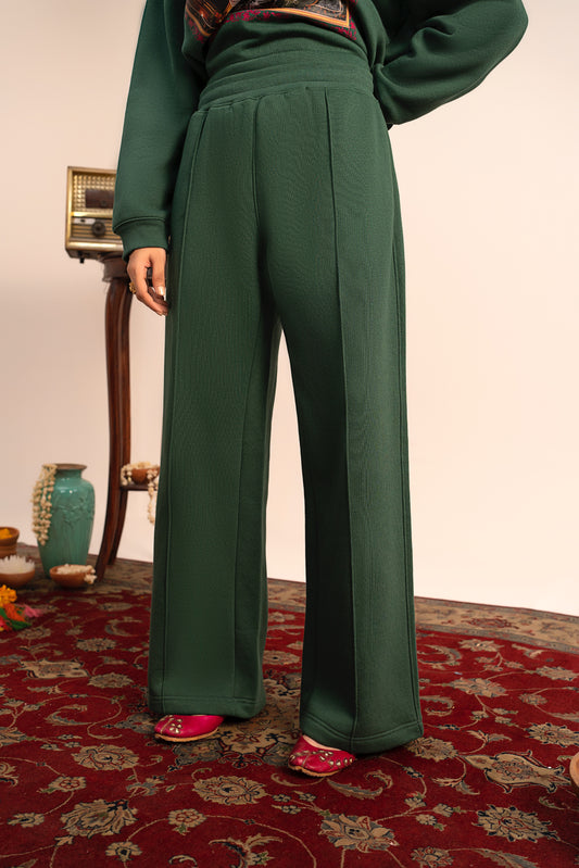 Wide Leg Green Sweatpants