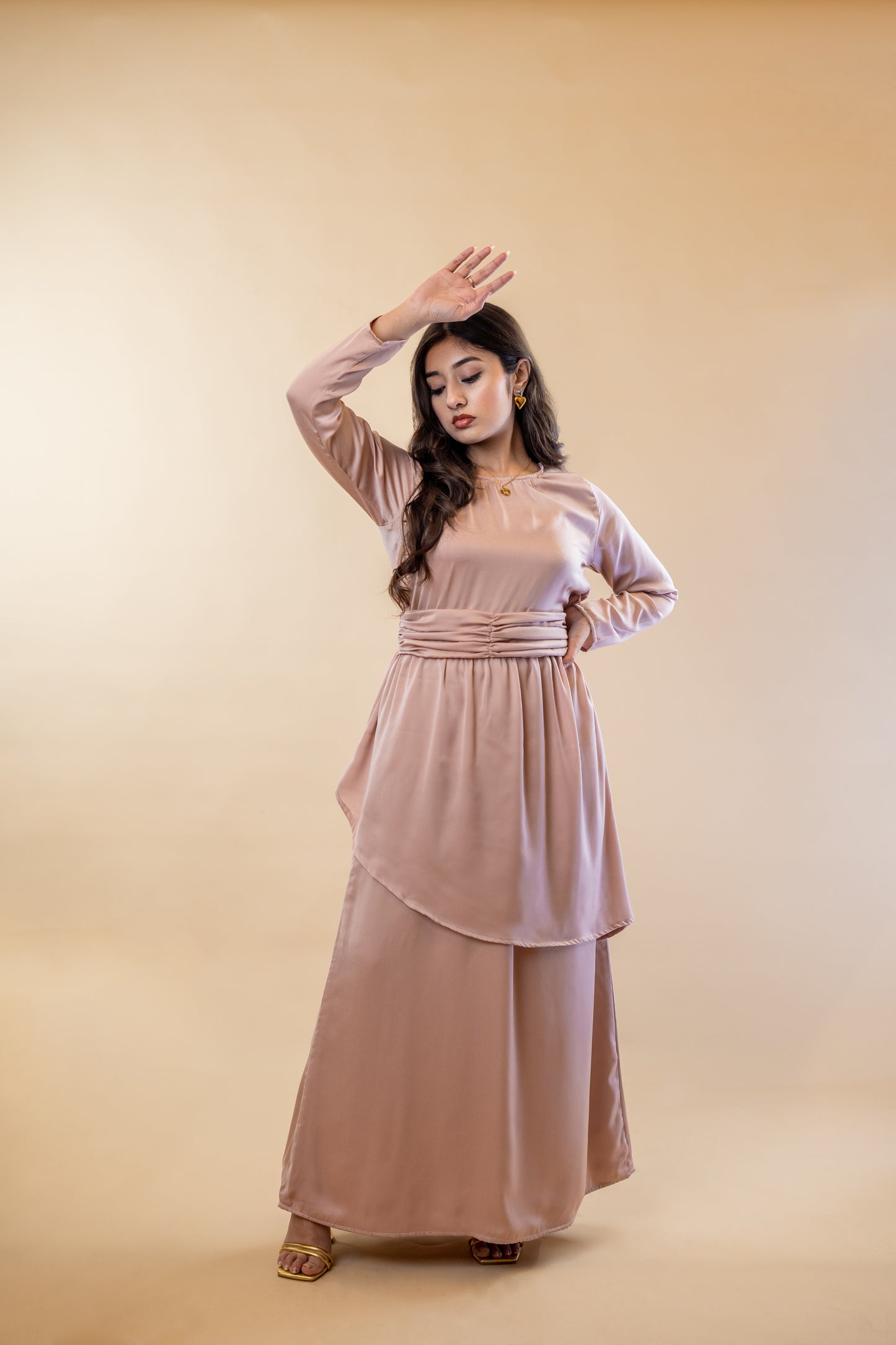 Crepe Pink Asymmetrical Dress