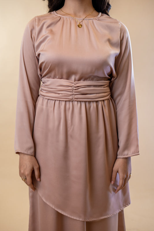 Crepe Pink Asymmetrical Dress