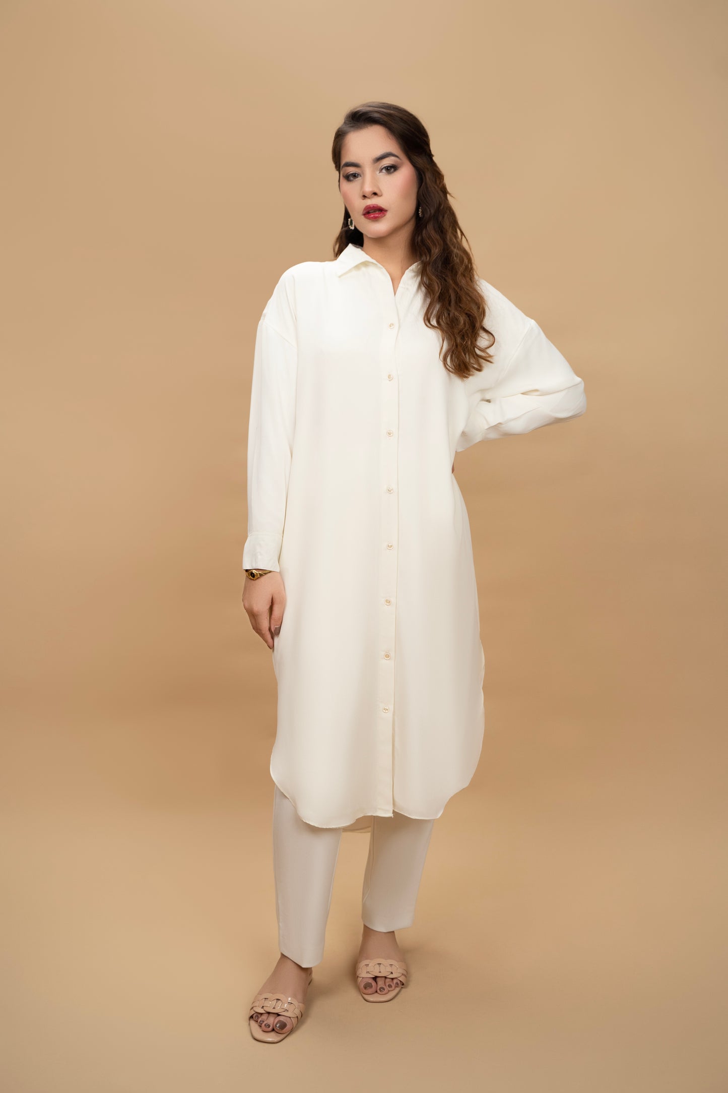 Seashell White Shirt Dress