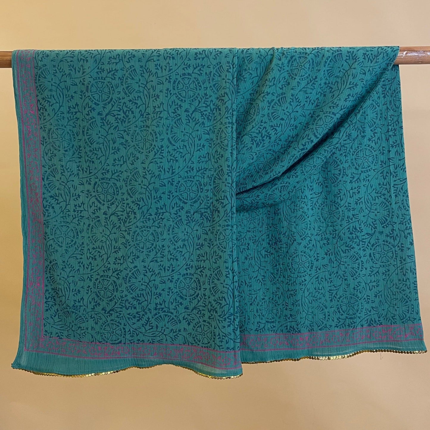 Viridian Block-printed Scarf