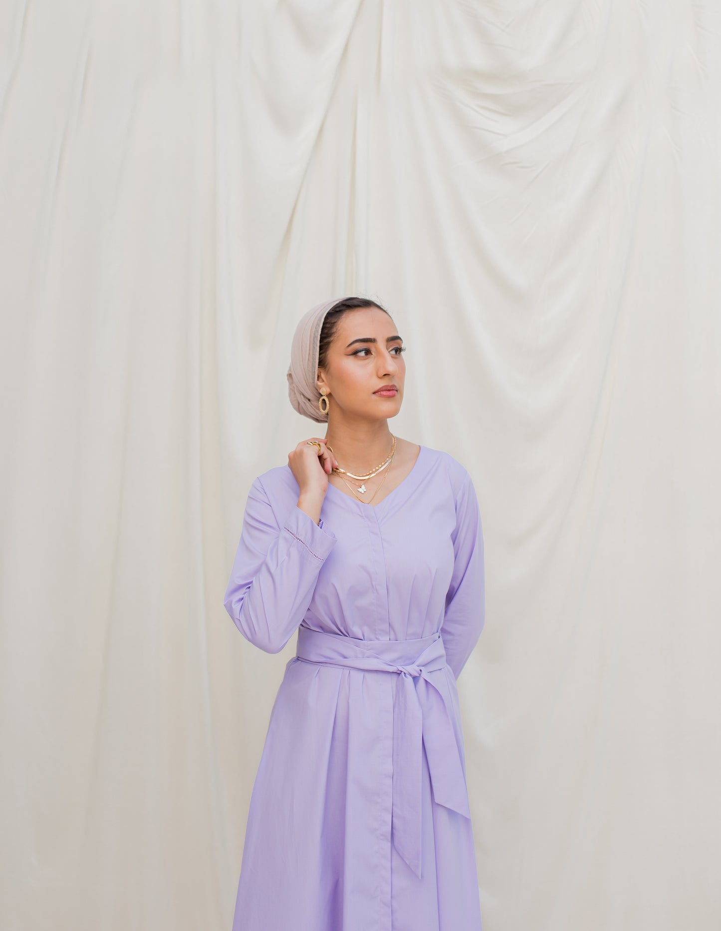 Periwinkle Cotton Wrap Dress