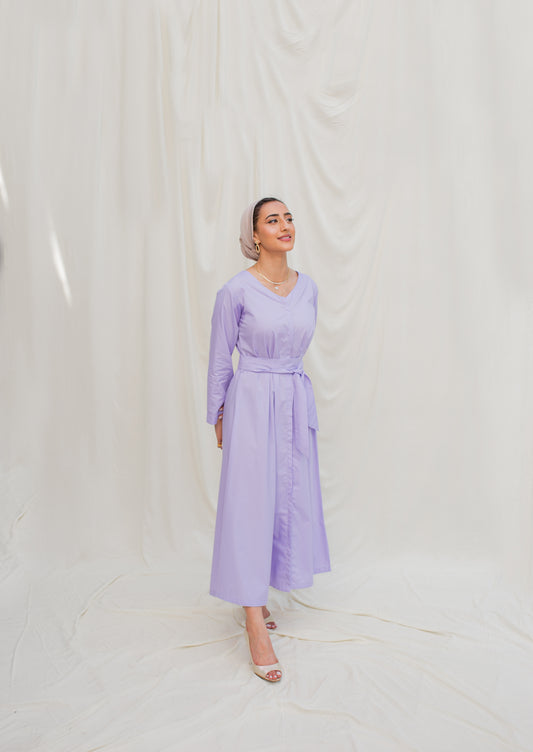 Periwinkle Cotton Wrap Dress