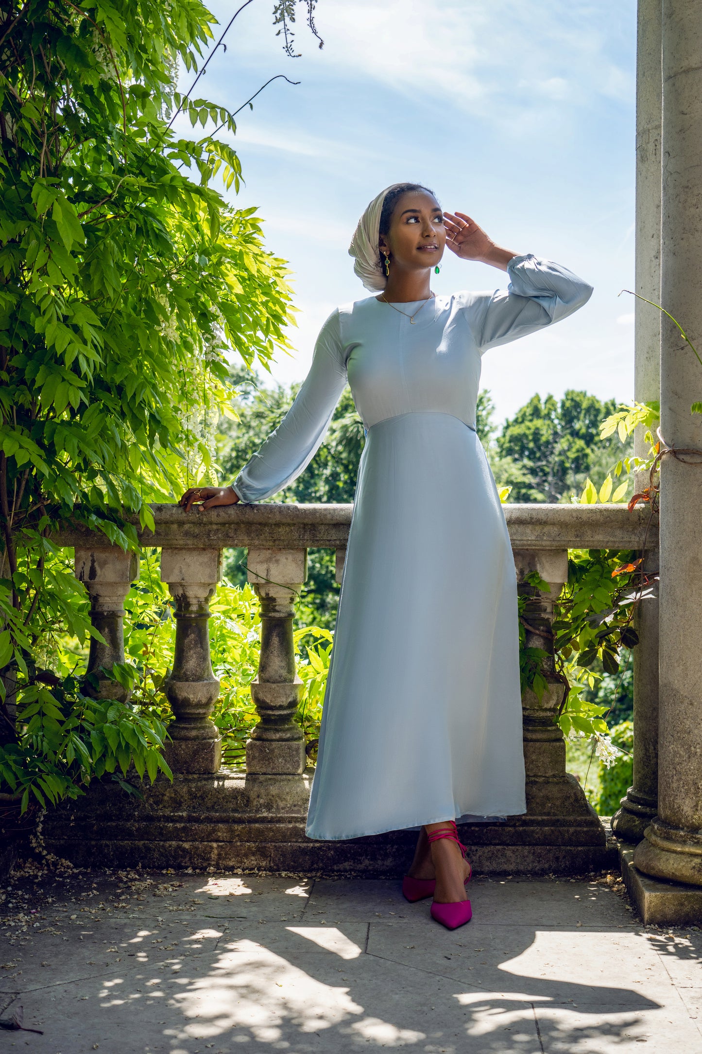 Ice Blue Satin Dress