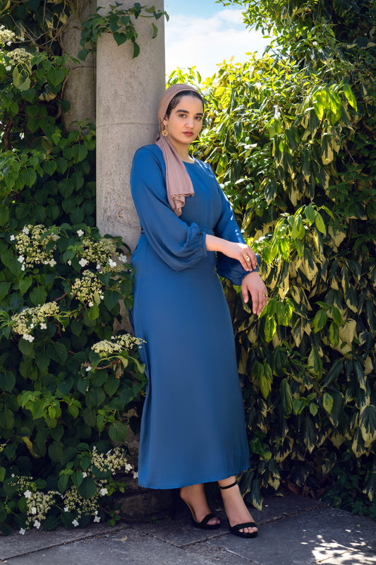 Sapphire Blue Satin Dress