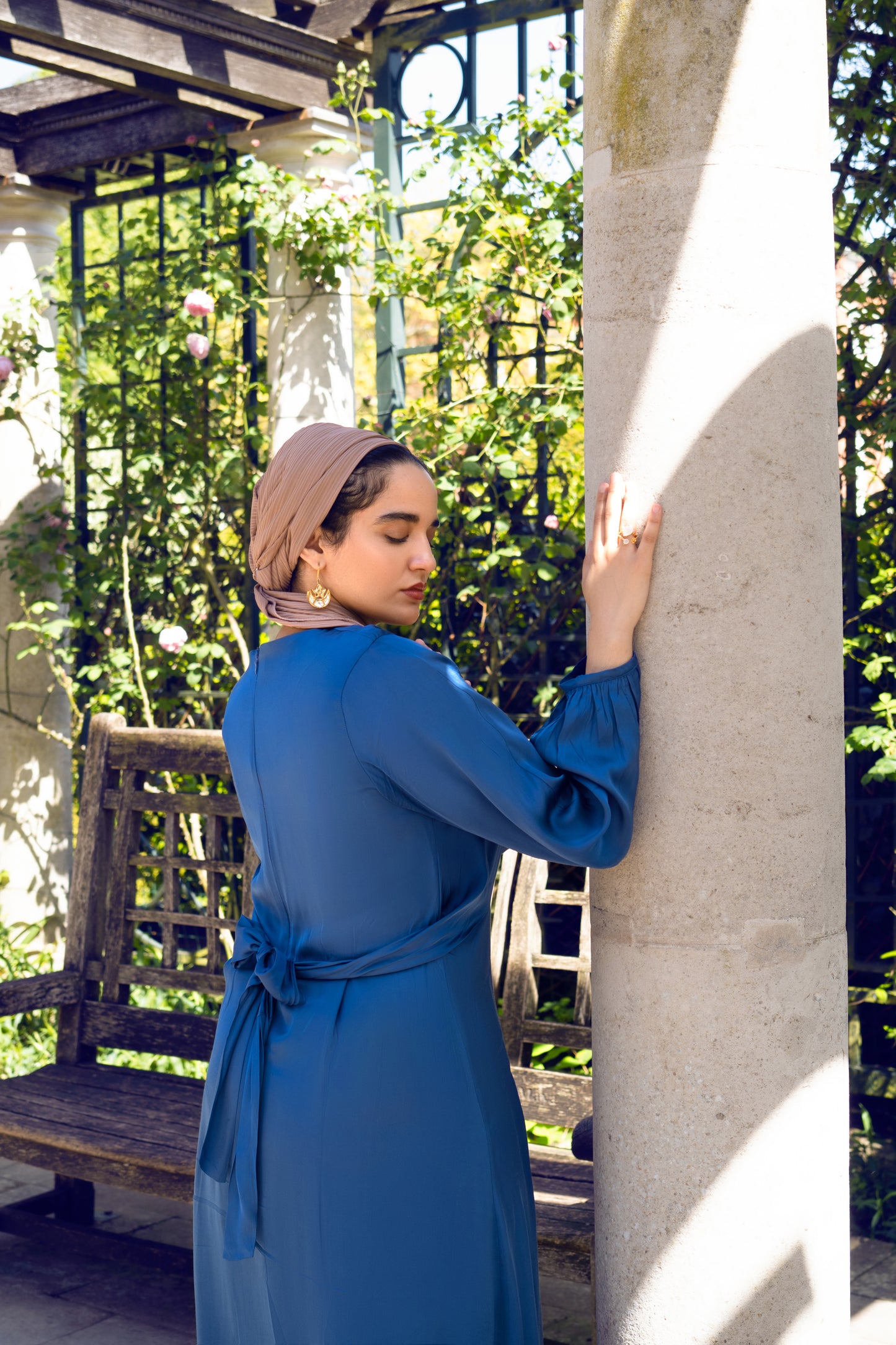 Sapphire Blue Satin Dress