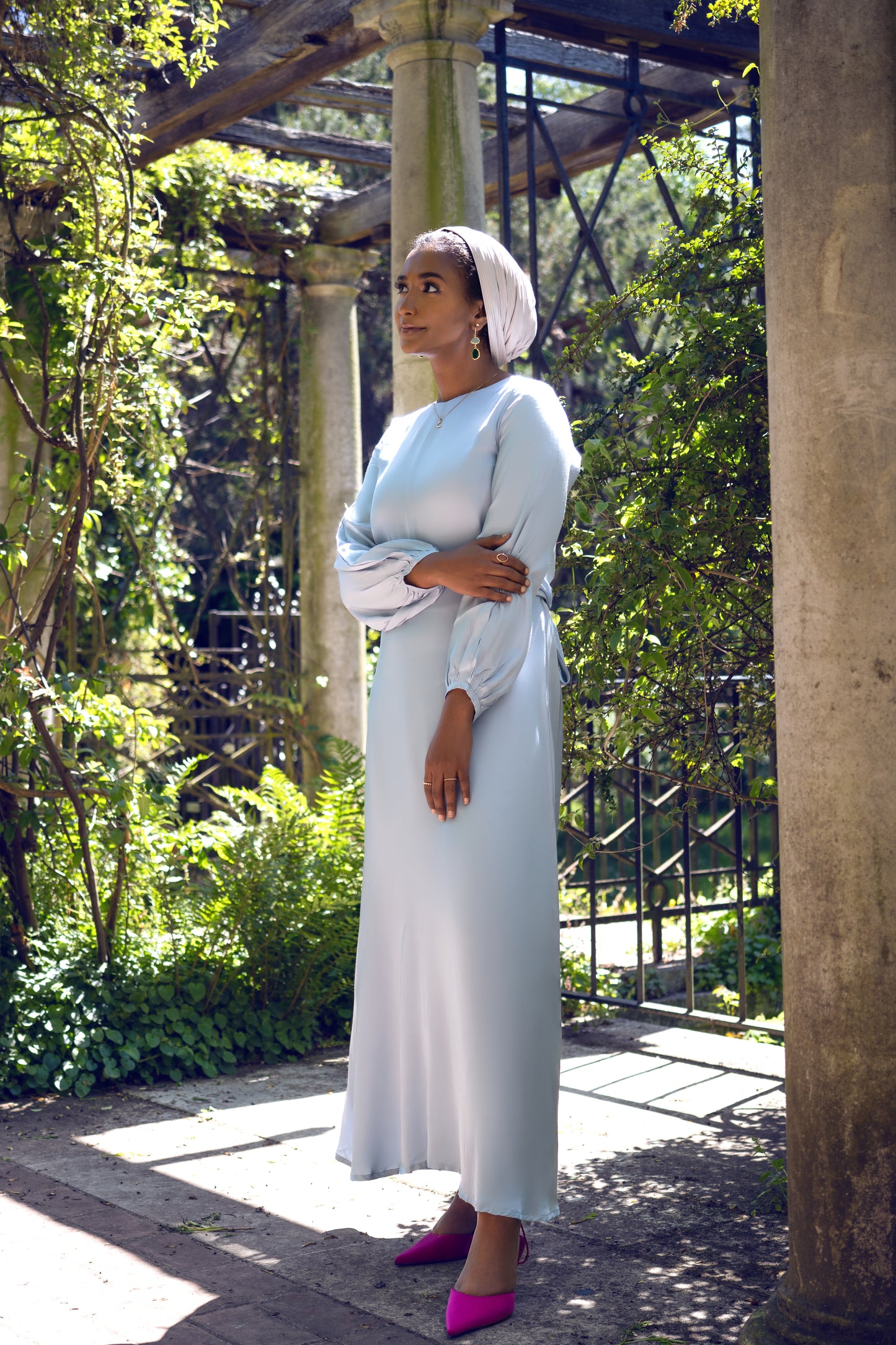 Ice Blue Satin Dress